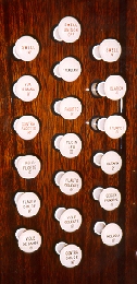 FUMC Birmingham.  Schantz Drawknobs.